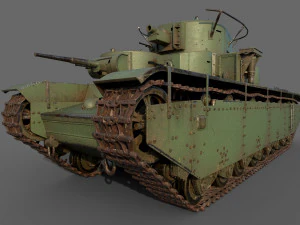 소련 중전차 T-35 3D 모델