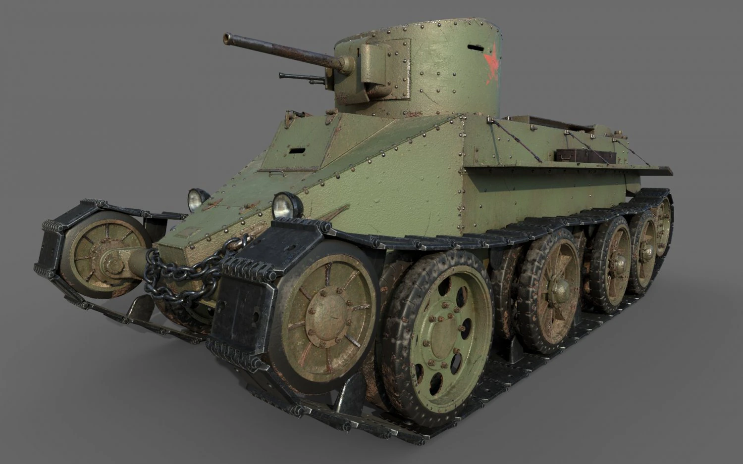 soviet tank bt-2 1933 3D Model .c4d .max .obj .3ds .fbx .stl .blend 