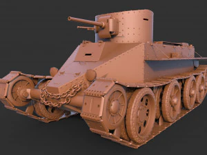 soviet tank bt-2 1933 3D Model