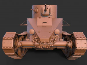 soviet tank bt-2 1933 3D Model