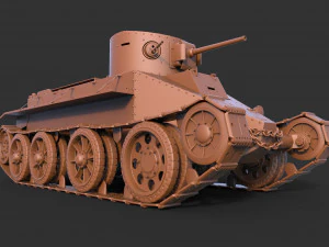 soviet tank bt-2 1933 3D Model