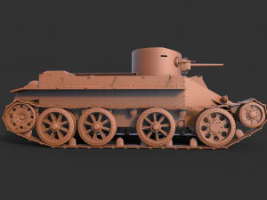 soviet tank bt-2 1933 3D Model