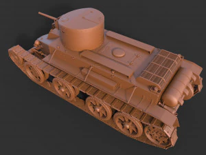 soviet tank bt-2 1933 3D Model
