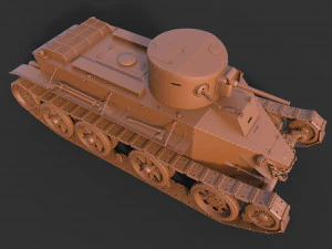 soviet tank bt-2 1933 3D Model