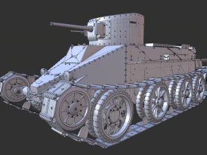 soviet tank bt-2 1933 3D Model