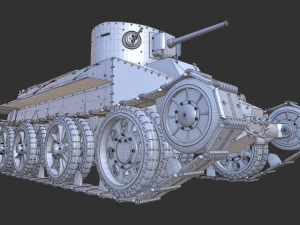 soviet tank bt-2 1933 3D Model
