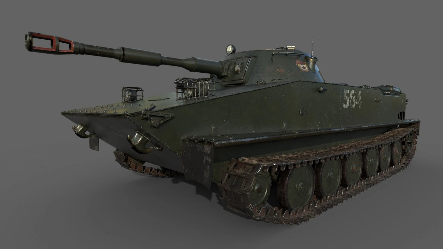soviet tank pt-76 3D Model .c4d .max .obj .3ds .fbx .stl .blend 