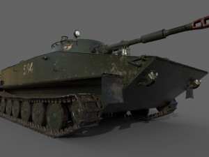 soviet tank pt-76 3D Model