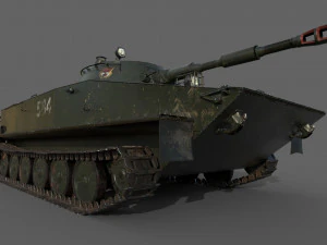 soviet tank pt-76 3D Model