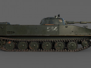 soviet tank pt-76 3D Model