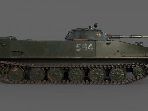soviet tank pt-76 3D Model