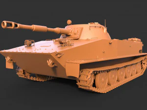 soviet tank pt-76 3D Model