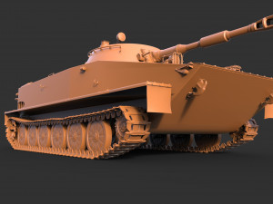 soviet tank pt-76 3D Model