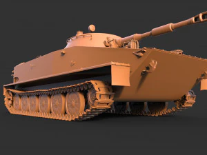 soviet tank pt-76 3D Model