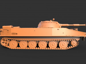 soviet tank pt-76 3D Model