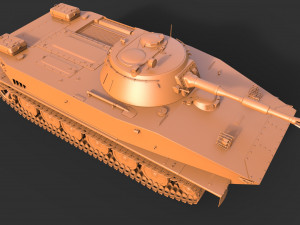 soviet tank pt-76 3D Model