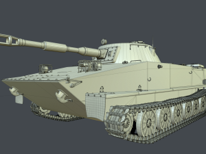 soviet tank pt-76 3D Model