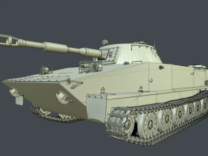 soviet tank pt-76 3D Model
