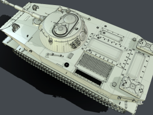 soviet tank pt-76 3D Model