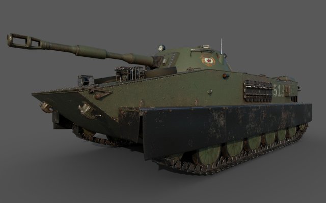soviet tank pt 76 3D Model .c4d .max .obj .3ds .fbx .stl .blend 