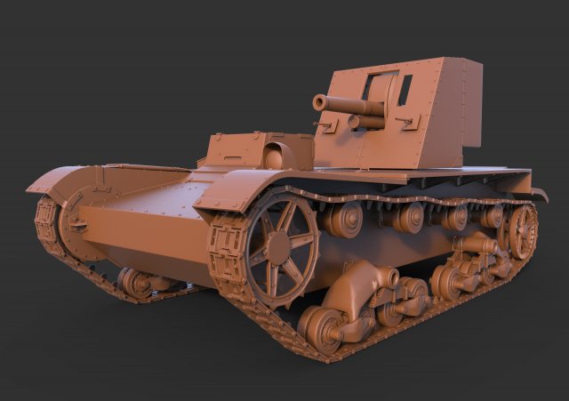 tank su-26 clean 3D Model .c4d .max .obj .3ds .fbx .stl .blend 