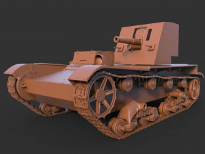 탱크 su-26 청소 3D 모델