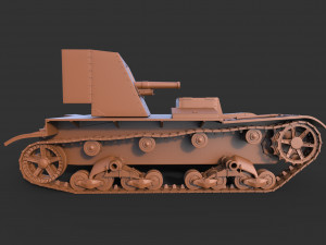 tank su-26 clean 3D Model