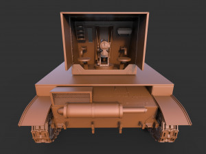 tank su-26 clean 3D Model