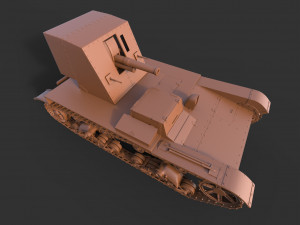 tank su-26 clean 3D Model