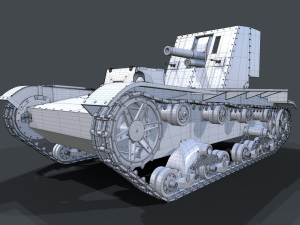 tank su-26 clean 3D Model