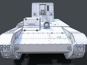 tank su-26 clean 3D Model