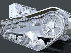 tank su-26 clean 3D Model