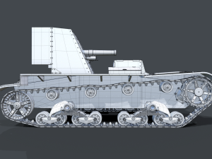 tank su-26 clean 3D Model