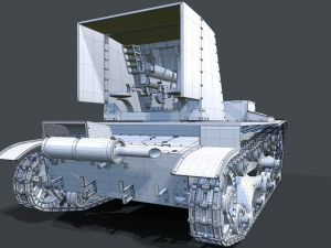 tank su-26 clean 3D Model