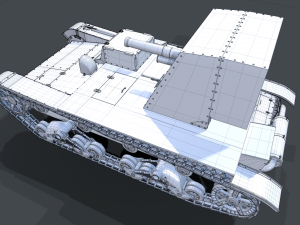 tank su-26 clean 3D Model