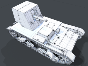 tank su-26 clean 3D Model