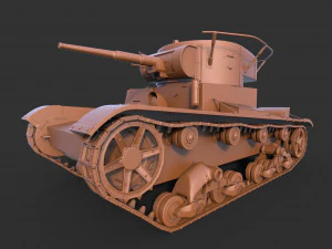 탱크 t-26 청소 3D 모델