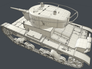 tank t-26 clean 3D 模型