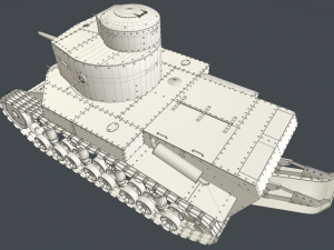 tank t-24 clean 3D Модель