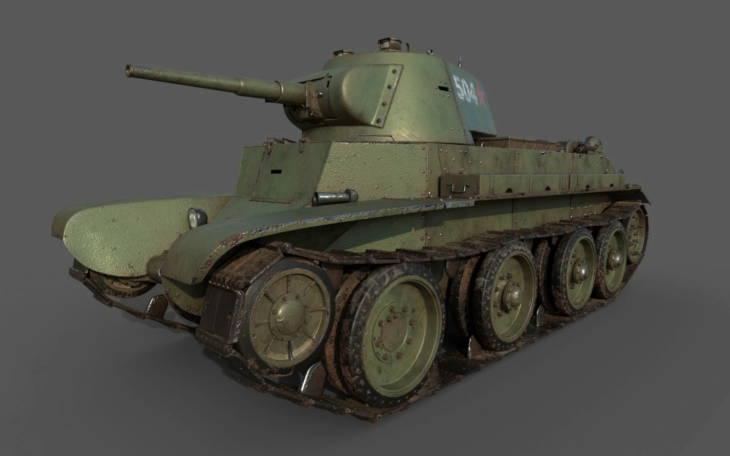soviet tank bt-7 3D Model .c4d .max .obj .3ds .fbx .stl .blend