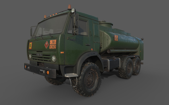 Kamaz ATZ 12 Tanker 3D 모델 .c4d .max .obj .3ds .fbx .stl .blend 