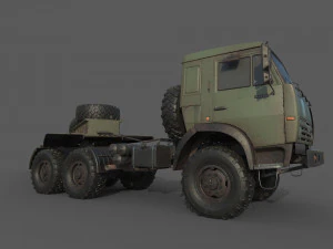 Kamaz 44100 with Trailer 3D Model