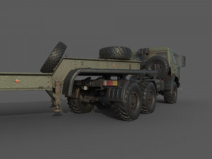 Kamaz 44100 with Trailer Model 3D