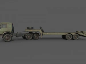 Kamaz 44100 with Trailer 3D Model