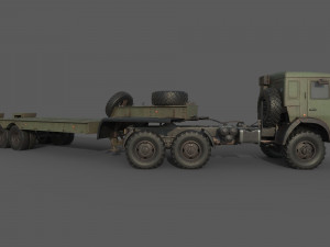 Kamaz 44100 with Trailer Model 3D