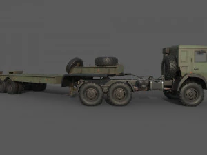 Kamaz 44100 with Trailer 3D Model