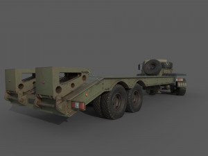 Kamaz 44100 with Trailer Model 3D