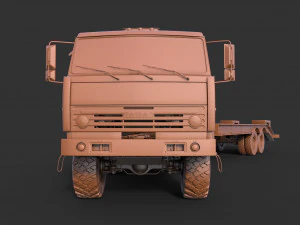 Kamaz 44100 with Trailer 3D Model
