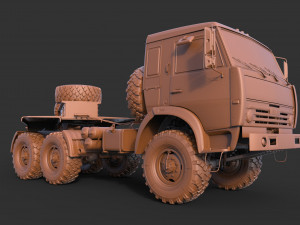 Kamaz 44100 with Trailer Model 3D