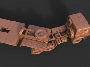 Kamaz 44100 with Trailer 3D Model